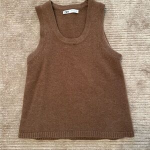 Zara brown matching sweater set size large.